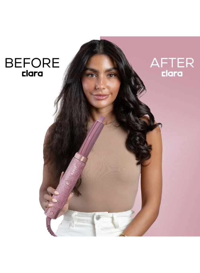CLARA  Clara Multi Styler for All Hair Types 6-in-1 Styling Tool with Auto-Wrap Curlers, Blow Dryer, Round & Oval Brush ? 1500W Ionic Hair Styler for Frizz-Free Waves & Salon Blowouts (Diamond Candy) Diamond Candy for Women | Best Price UAE